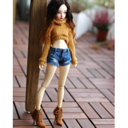 Cropped High Neck Pullover