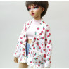 Strawberry Oversized Cardigan with pocket and lace