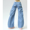 Wide Leg Cargo Denim