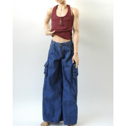 Wide Leg Cargo Denim