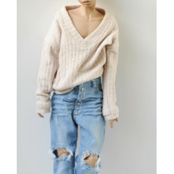 Oversized V-neck sweater