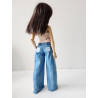 Fringe Two-Tone Straight Jeans