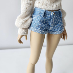 Quilted Denim Shorts