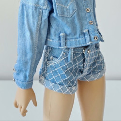 Quilted Denim Shorts