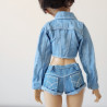 Raw Edge Cropped Denim Jacket