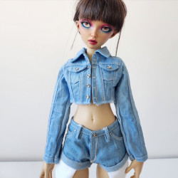 Raw Edge Cropped Denim Jacket