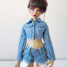 Raw Edge Cropped Denim Jacket