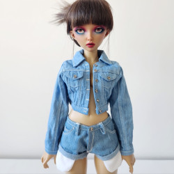 Oversized Cropped Denim Jacket