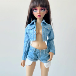Raw Edge Cropped Denim Jacket