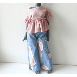 DDD MISS MARIONETTE Oversized Ruffle Tee PINK