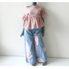 DDD MISS MARIONETTE Oversized Ruffle Tee PINK