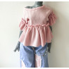 DDD MISS MARIONETTE Oversized Ruffle Tee PINK