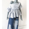 DDD MISS MARIONETTE Oversized Ruffle Tee BLUE