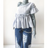 DDD MISS MARIONETTE Oversized Ruffle Tee BLUE