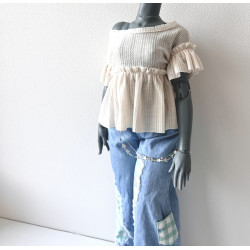 DDD MISS MARIONETTE Oversized Ruffle Tee OAT
