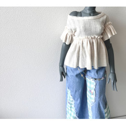 DDD MISS MARIONETTE Oversized Ruffle Tee OAT