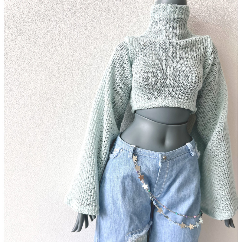 DDD MISS MARIONETTE Costal Flare High Neck Knit MINT