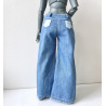 DDD MISS MARIONETTE Fringe Two-Tone Straight Jeans