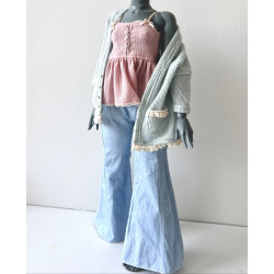 DDD MISS MARIONETTE Retro Split Denim BLUE