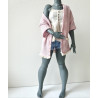 DDD MISS MARIONETTE Oversized Knit Cardigan with pocket and lace PINK