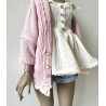 HC JOA Oversized Knit Cardigan with pocket and lace PINK