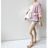 MNF Oversized Knit Cardigan with pocket and lace PINK