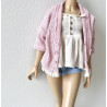 MNF Oversized Knit Cardigan with pocket and lace PINK