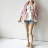 MNF Oversized Knit Cardigan with pocket and lace PINK