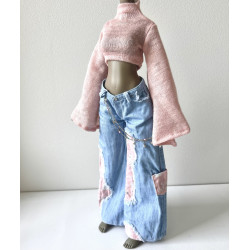 HC JOA Costal Flare High Neck Knit PINK