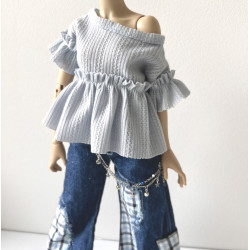 MNF Oversized Ruffle Tee BLUE