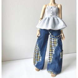 MNF Sweetline Peplum Cami BLUE
