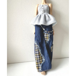 MNF Sweetline Peplum Cami BLUE